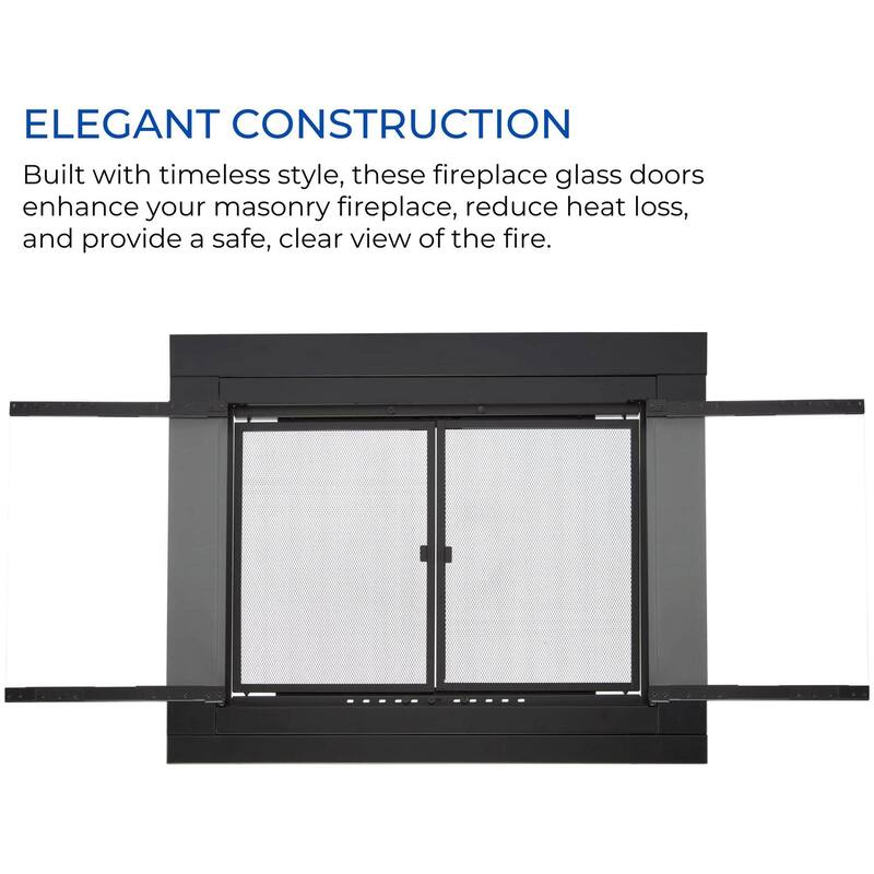 Duluth Forge HLFD-SM Small Fireplace Glass Doors With Screen