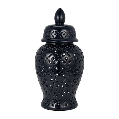 Sagebrook Home Neutral Ceramic Temple Ginger Jar
