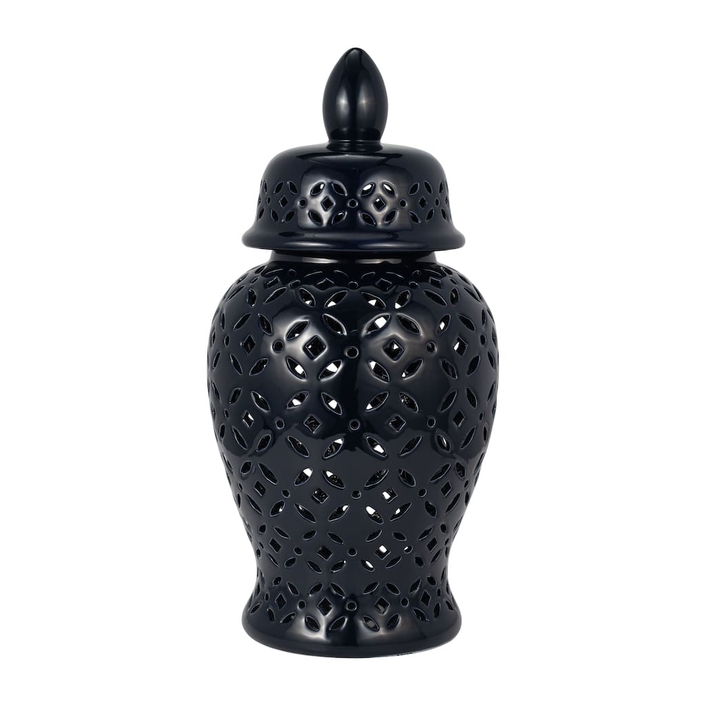 Sagebrook Home Neutral Ceramic Temple Ginger Jar