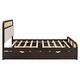 preview thumbnail 8 of 8, Queen Size Platform Bed with Trundle, Pine Wooden Bed with 2 Drawers, Kid's Bed with Rattan Headboard, Brown