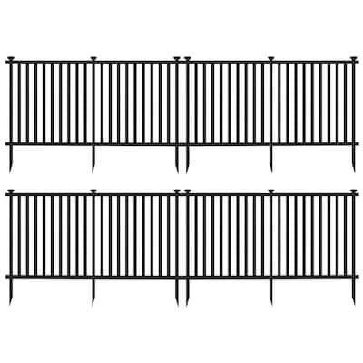 Gymax 80'' x 39'' Vinyl Picket Fence 4 No Dig Fence Panels for Soft