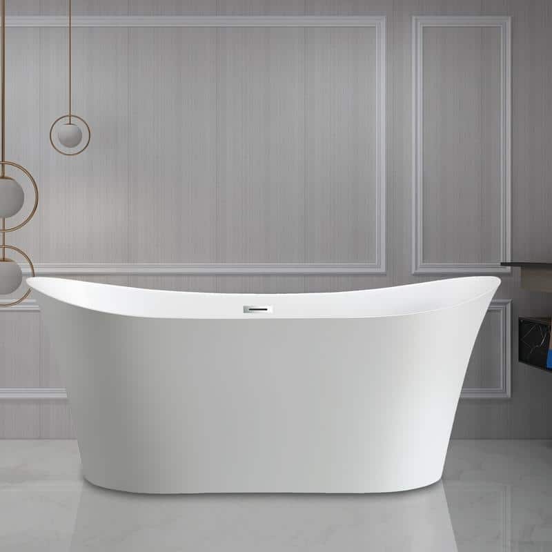 Vanity Art 67 inch Acrylic Freestanding Soaking Bathtub