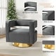 preview thumbnail 45 of 114, HULALA HOME Carisa Modern Upholstered Swivel Open-Back Barrel Chair with Golden Base