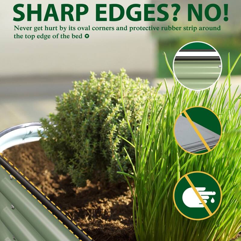 VEIKOUS 24''H Galvanized Raised Garden Bed, Durable Outdoor Planter Box with Rust-Resistant Steel