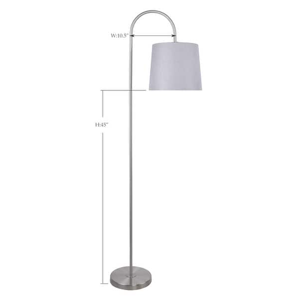 62 Metal Floor Lamp W Slim Line Arched Design Linen Shade Overstock 32682602