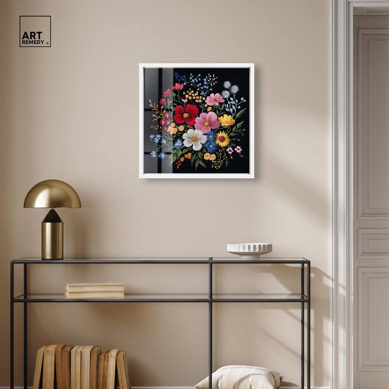 Midnight Wildflower Weave Shadowbox by Art Remedy