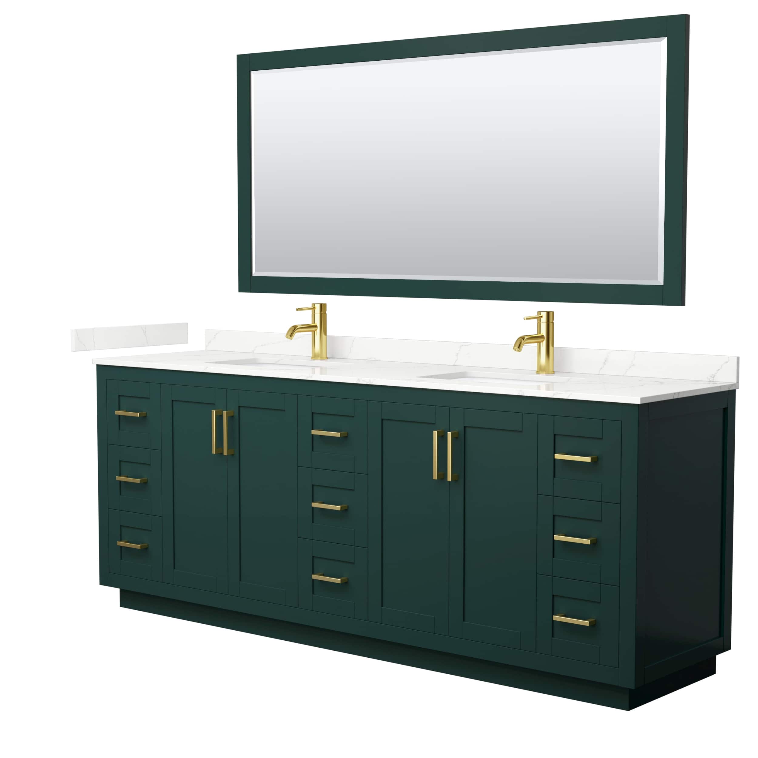 Option Green, Gold Trim, Giotto Quartz Top