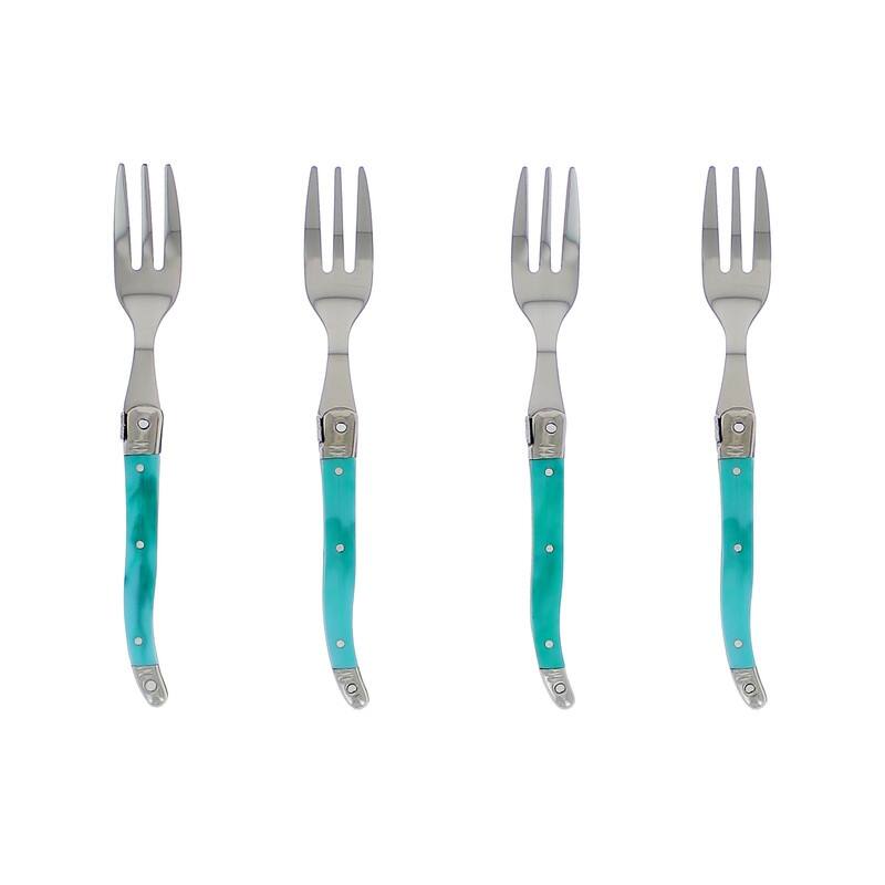 French Home Laguiole Cake Forks, Set of 4, Faux Turquoise Bed Bath