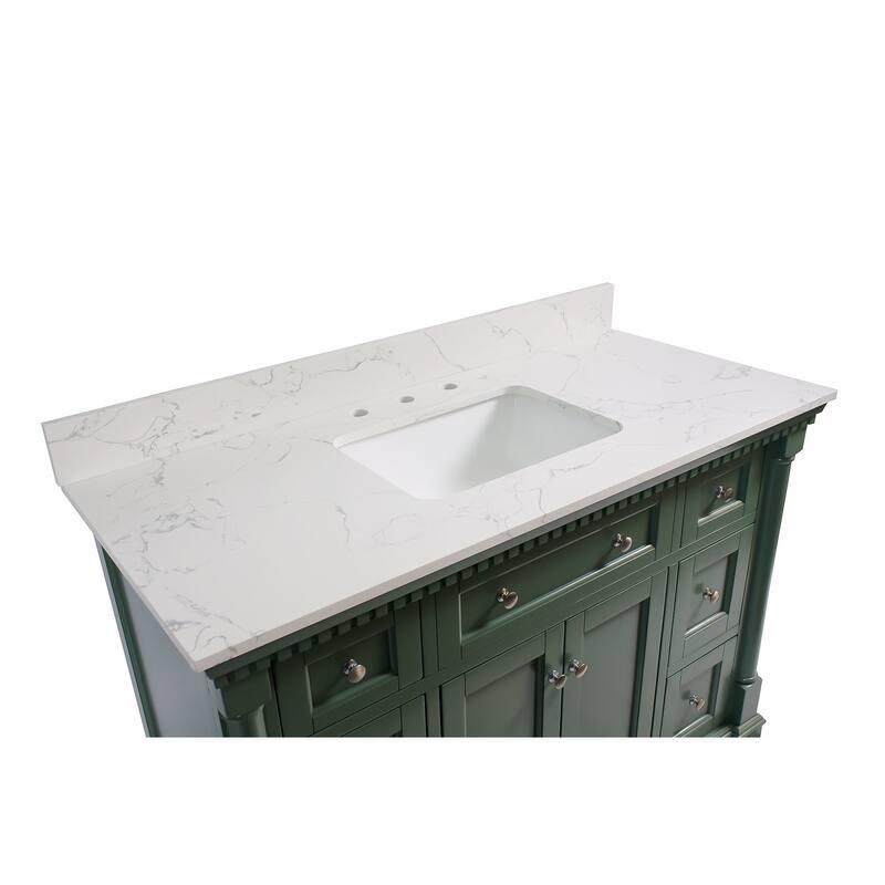 KitchenBathCollection Sydney 48" Bathroom Vanity with Engineered Marble Top