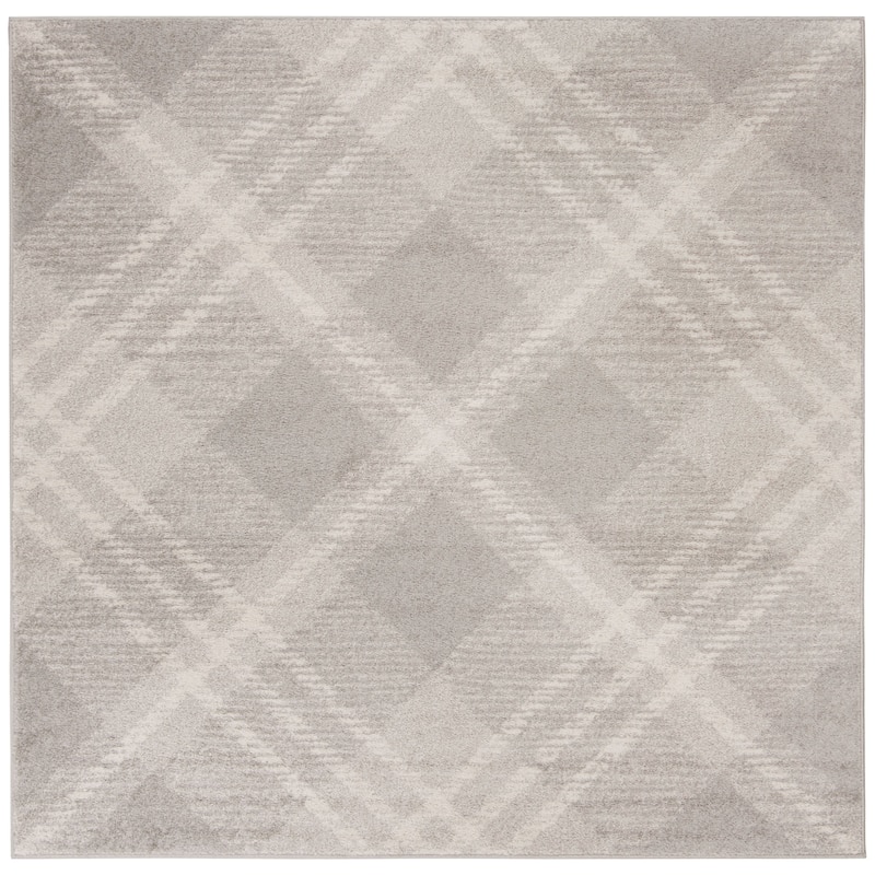 SAFAVIEH Adirondack Lisete Vintage Boho Oriental Rug - 6' Square - Light Grey/Ivory
