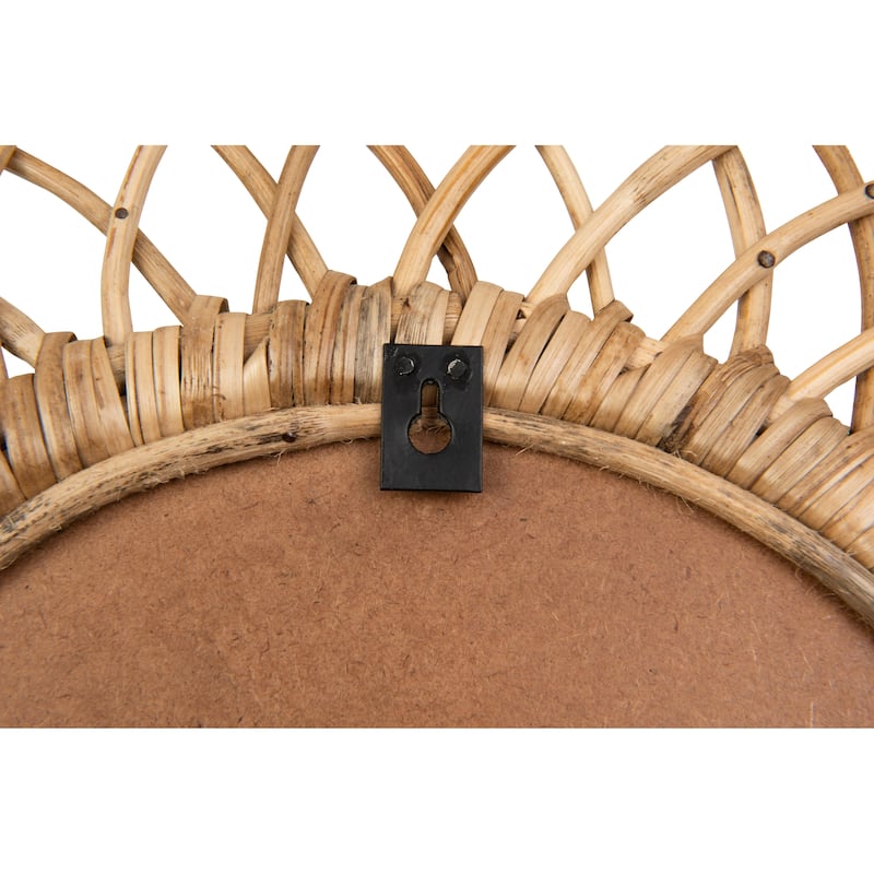 Oval Woven Bamboo Wall Mirror - Natural
