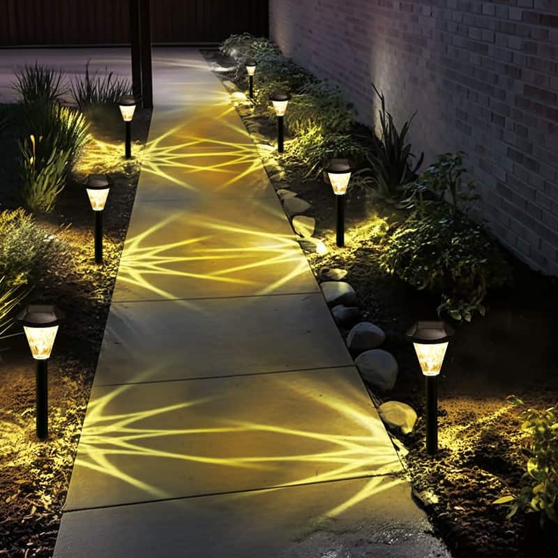 Solar Outdoor Landscape Lights, Waterproof Outdoor Solar Lights for Garden and Patio, Warm White