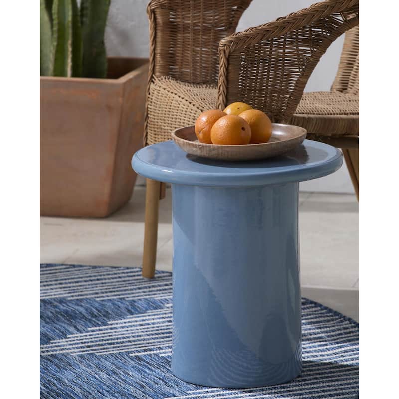 Livabliss Falkland Road Modern Garden Stool - Grey