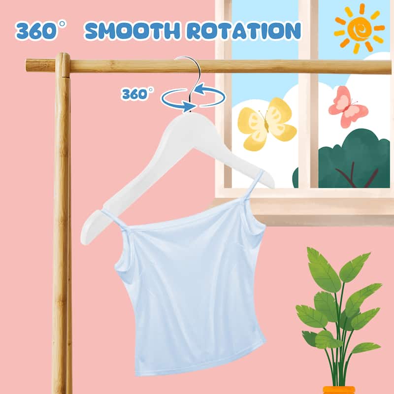 BP4U Kids Wooden Hangers, Wood Top Clothes Hangers for Baby, Newborns, Toddlers & Children's Shirts, Coats, Dresses