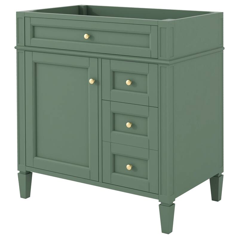 (Base Only)Modern Bathroom Storage Vanity Base with 2 Drawers and a Tip-out Drawer