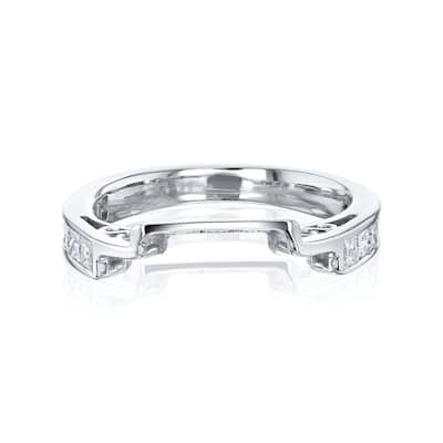 Kobelli 0.50 Carat Natural Diamond 14k Solid White Gold Princess Notched Filigree Shannon Band