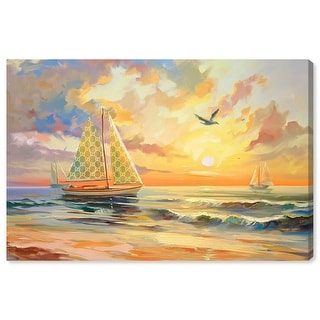 Sunset Sailboats Canvas Glam Beach Wall Art by Art Remedy, Gallery ...