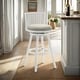 preview thumbnail 34 of 64, Harper Modern Swivel Bar Stool, Upholstered Counter Height Chair with Solid Wood Frame Single - Fog - Bar Height