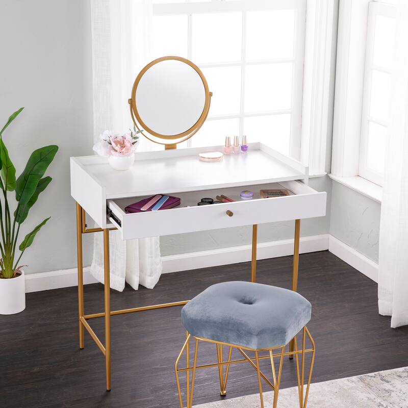 SEI Furniture Derwent Contemporary White Vanity Mirror
