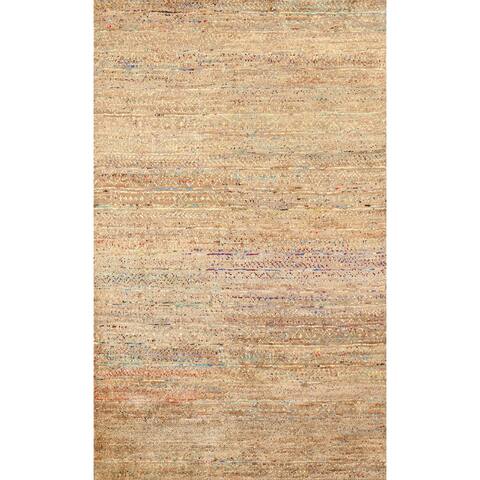 Contemporary Abstract Moroccan Oriental Area Rug Hand-knotted Carpet - 5'6" x 8'6"