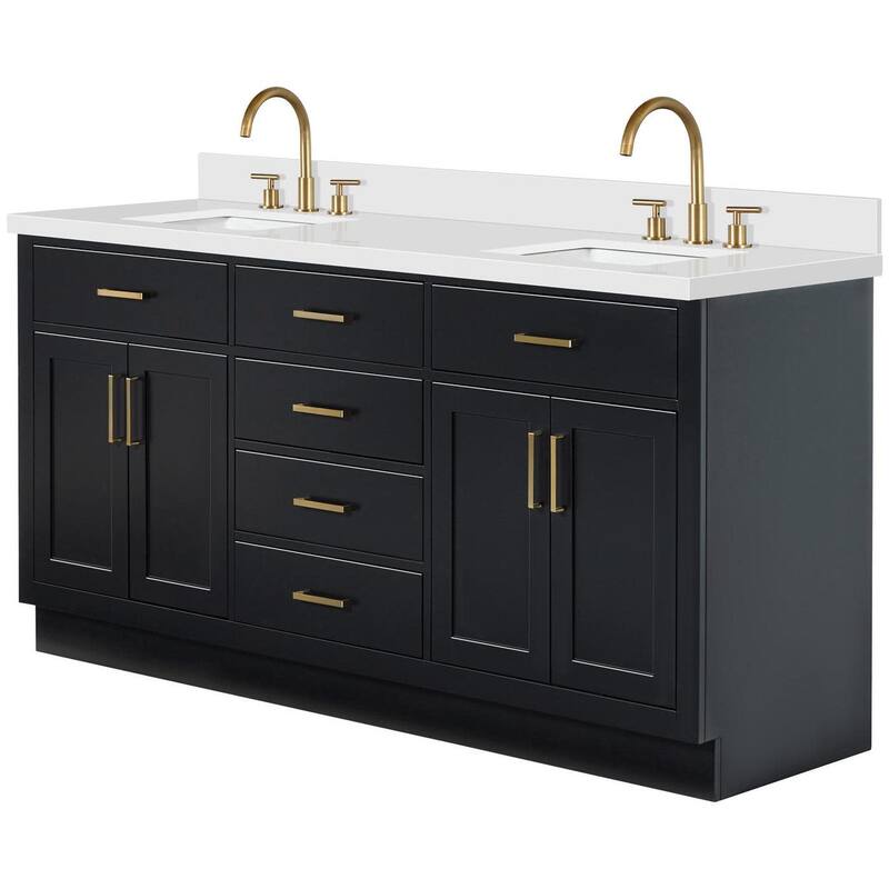 Ariel T073DWQRVO Hepburn 73" Free Standing Double Basin Vanity Set