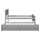 preview thumbnail 6 of 22, Twin Size Platform Bed with Trundle and Two Storage Drawers, Stylish and Durable Design, Perfect for Sleepovers, Grey