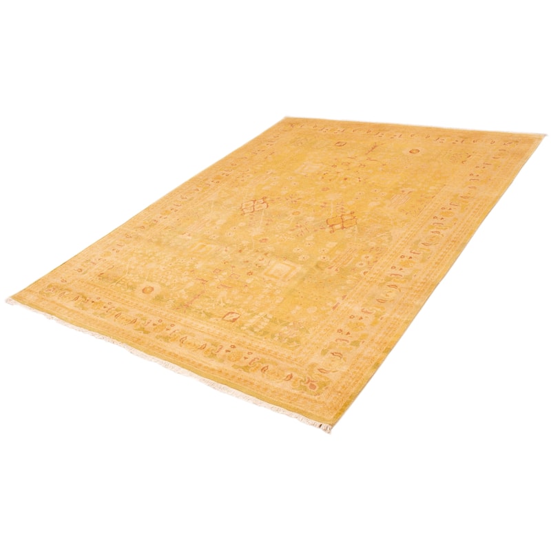 ECARPETGALLERY Hand-knotted Peshawar Oushak Gold, Green Wool Rug - 8'9 x 11'10