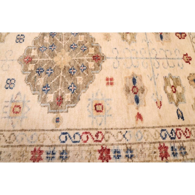 ECARPETGALLERY Hand-knotted Jules Sultane Ivory Wool Rug - 6'2 x 8'11