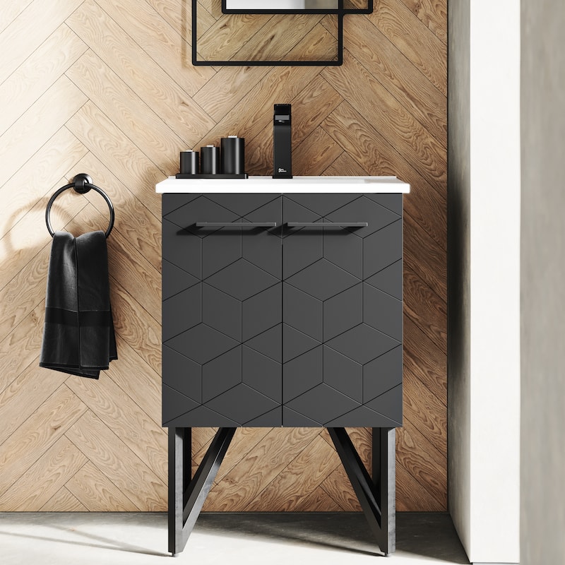 Annecy 24" Bathroom Vanity in Phantom Black