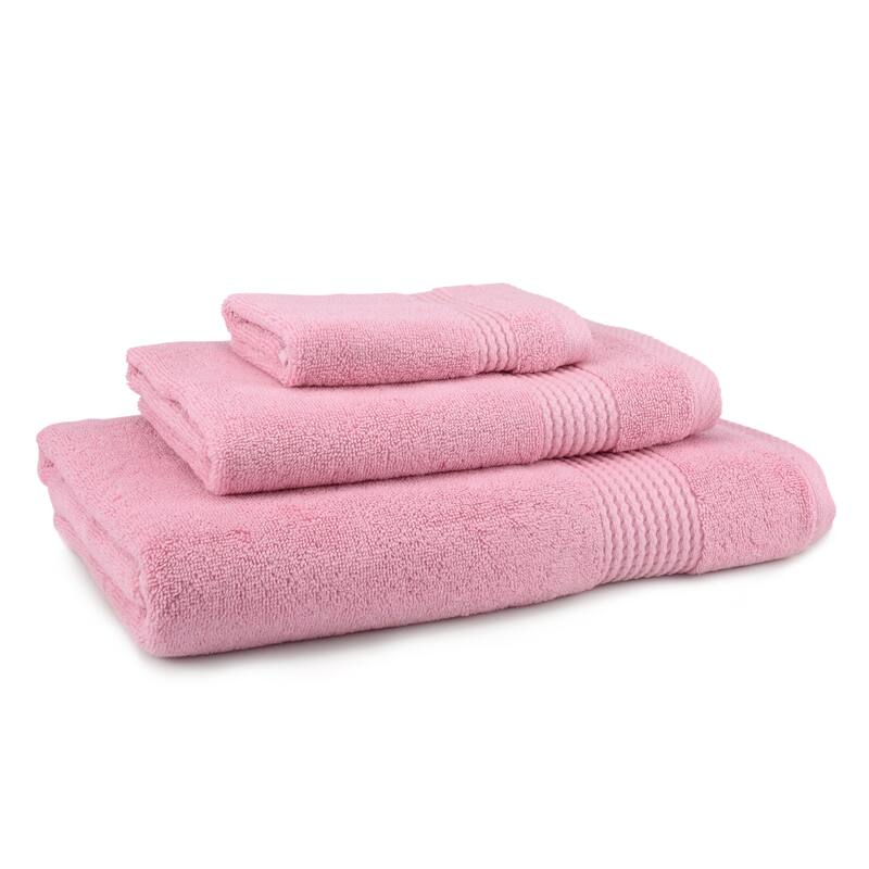 East'N Blue Lara Turkish Cotton Bath Towel Set (Set of 3) - (1 Bath Towel, 1 Hand Towel, 1 Washcloth) - Rose