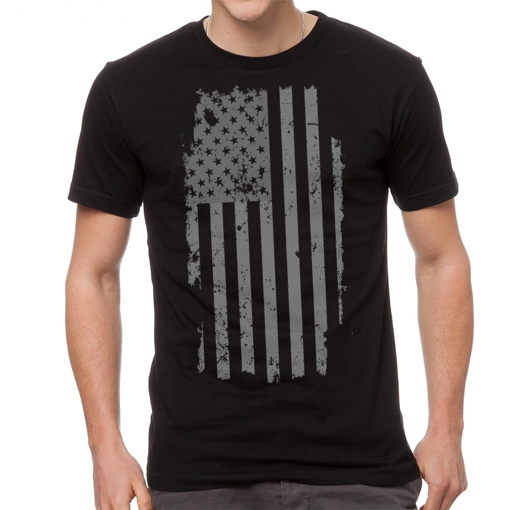Shop American Flag Patriotic Distressed Design Men S Black T Shirt