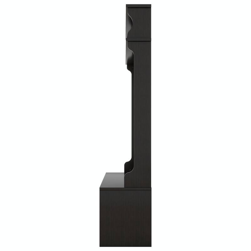 74.8"H Hall Tree with Top Shelf, Storage Bench, Sliding Doors and 5 Hooks