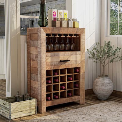 Anaisha Rustic Solid Wood 20-Bottle Wine Rack by Furniture of America