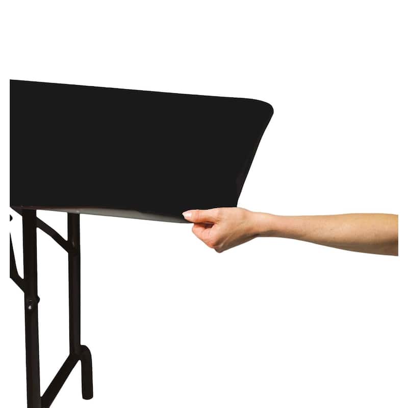 12 Black Stay Put Disposable Plastic Picnic Party Table Covers 72"