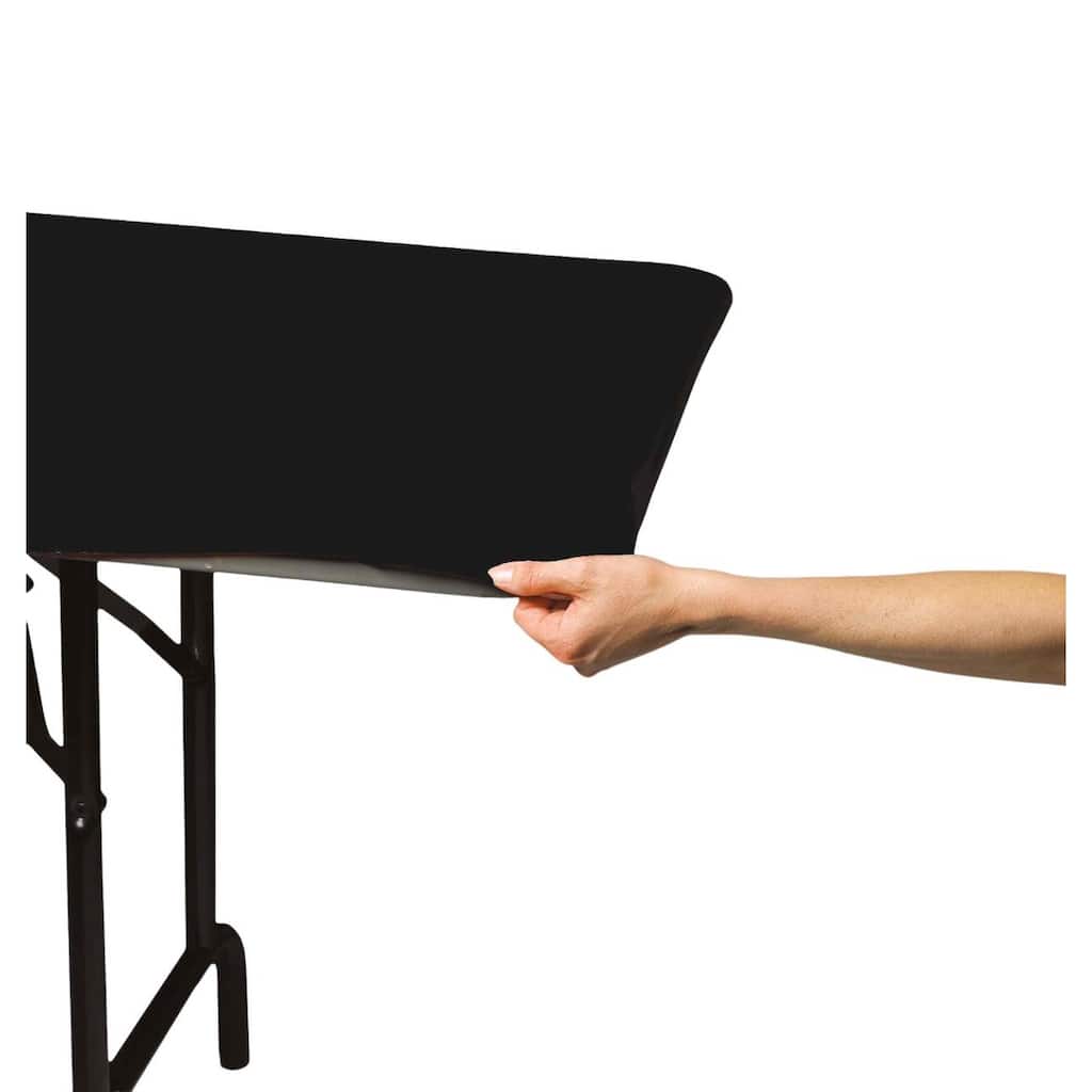12 Black Stay Put Disposable Plastic Picnic Party Table Covers 72"