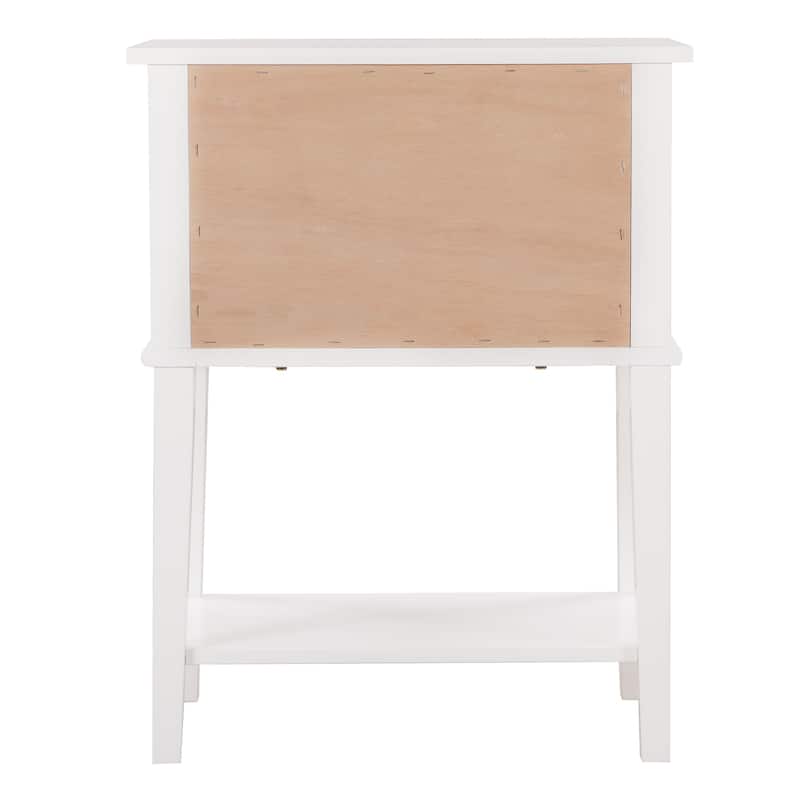 White Nightstand 28x22x16 Contemporary Bedside Table with Open Shelf Storage, Sleek Modern Accent for Bedroom or Office