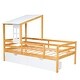 preview thumbnail 16 of 16, Twin Size House Low Loft Bed with Two Storage Drawers,Fence and Sturdy Pine Frame