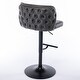 preview thumbnail 15 of 47, Modern PU Upholstered Bar Stools Set of 2, Adjustable Seat Height Swivel Bar Chair, Tufted Backrest Rivet Decorative Bar Stool