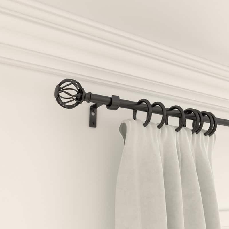 Acroma Adjustable Single Curtain Rod Overall Width X 0.75" Diameter