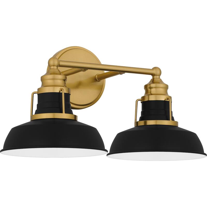 Huxley 2-Light Aged Brass Bath Light