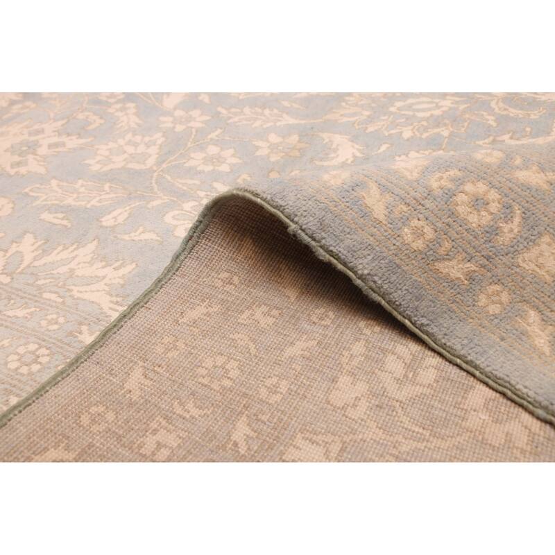 ECARPETGALLERY Hand-knotted Peshawar Oushak Blue Viscose, Wool Rug - 9'0 x 11'10