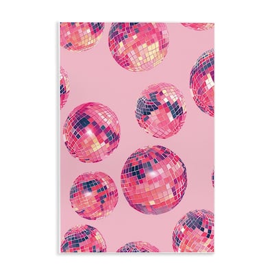 Stupell Vivid Pink Disco Pattern Wall Plaque Art Design By LSR Design Studio
