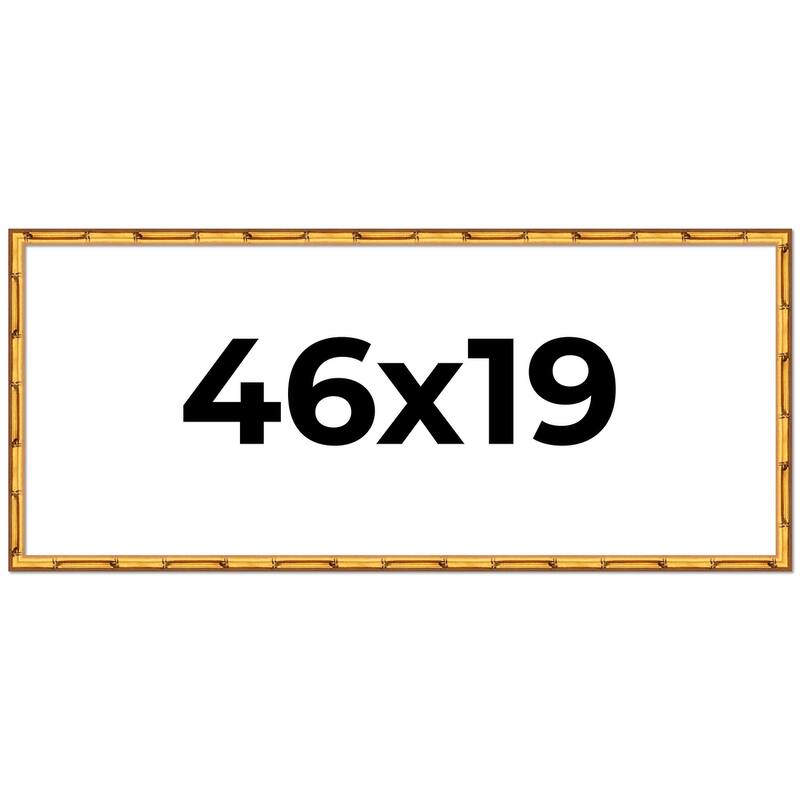 46x19 Frame Gold Bamboo Picture Frame Modern Photo Frame Includes UV Acrylic Shatter Guard Front Acid Free Foam Backing Board