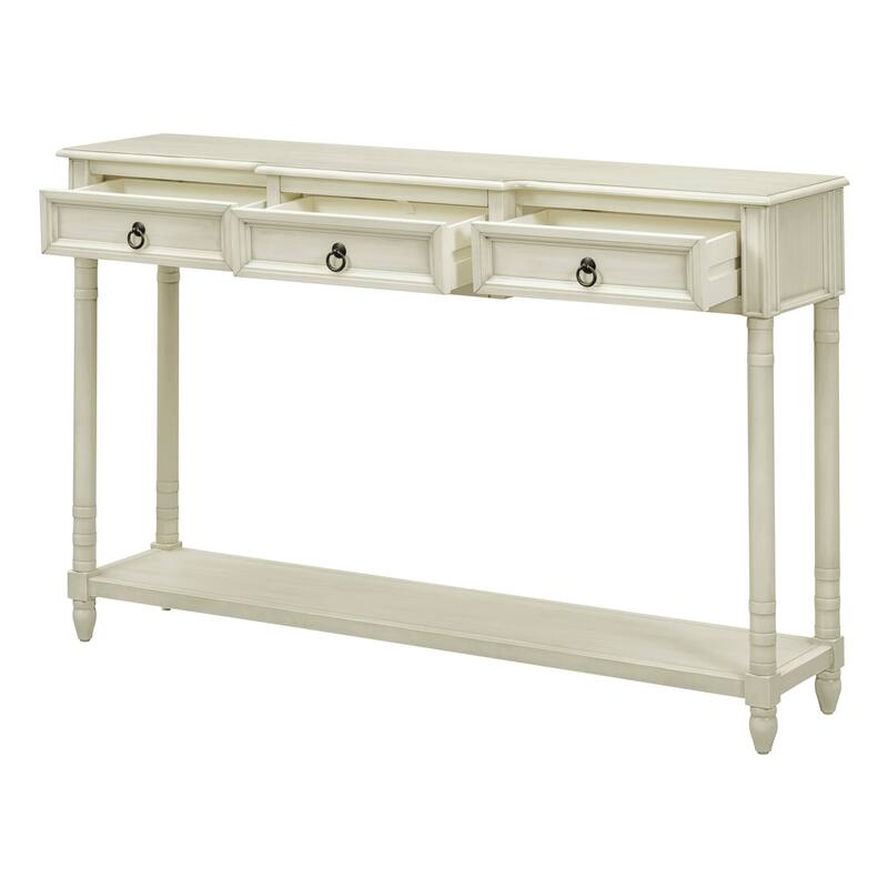 Entryway Accent Long Display Table, Living Room Console Table Sofa Table with 3 Drawers
