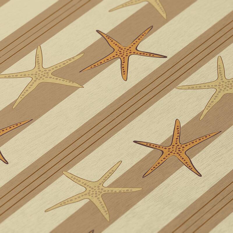 Indoor/ Outdoor Surfside Starfish Stripes Washable Rug New