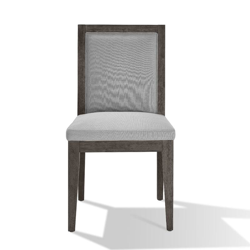 Mod 19 Inch Dining Chair,Solid wood, Upholstered, Set of 2, Ash Gray