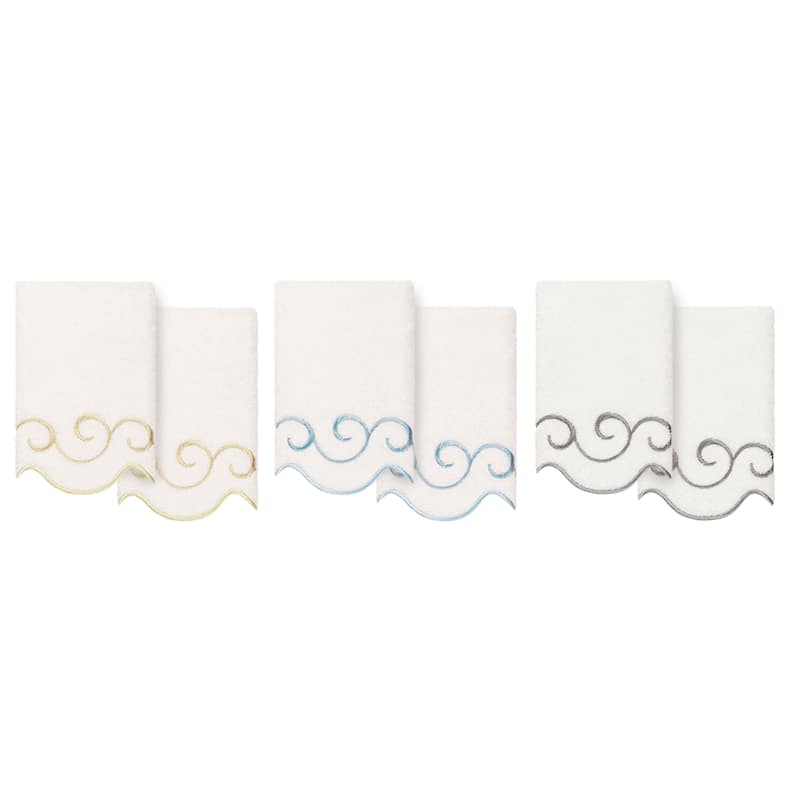 Authentic Hotel and Spa 100% Turkish Cotton SIMPLICITY Scallop Embellished Towel Collection