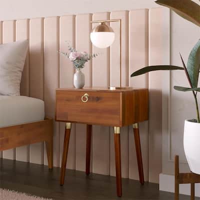 Alden Solid Wood Nightstand Side Table End Table
