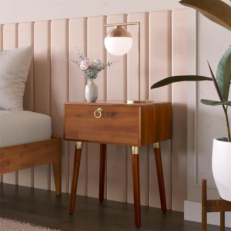Alden Solid Wood Nightstand Side Table End Table