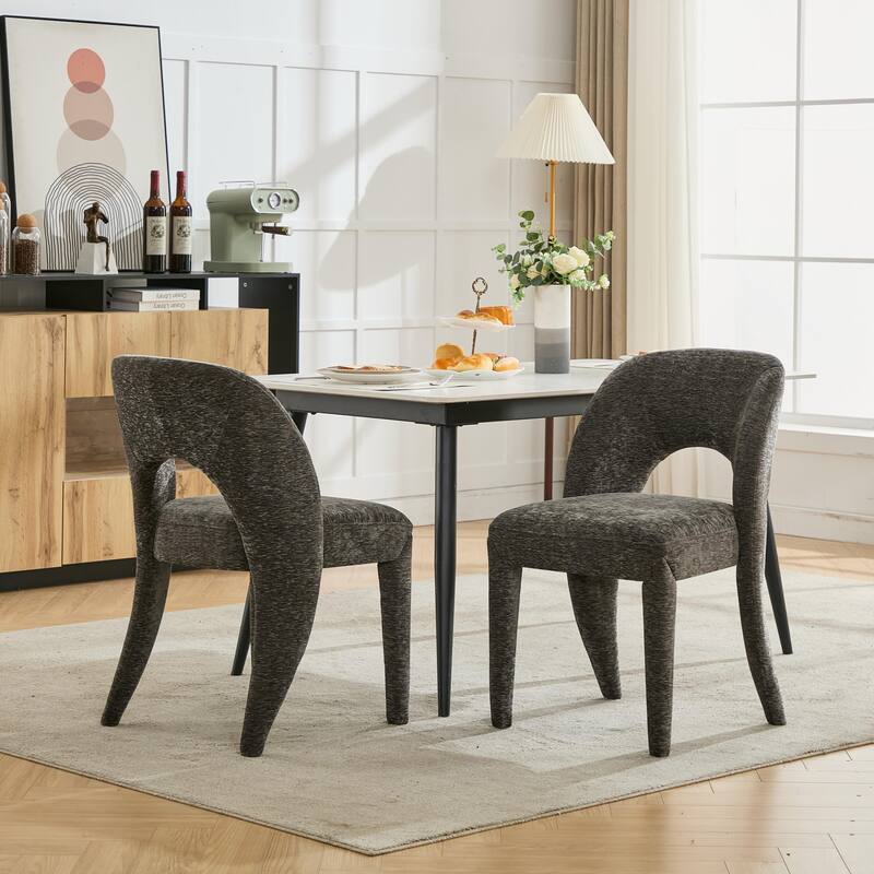 GDFStudio - Marlowe Contemporary Chenille Dining Chair Set